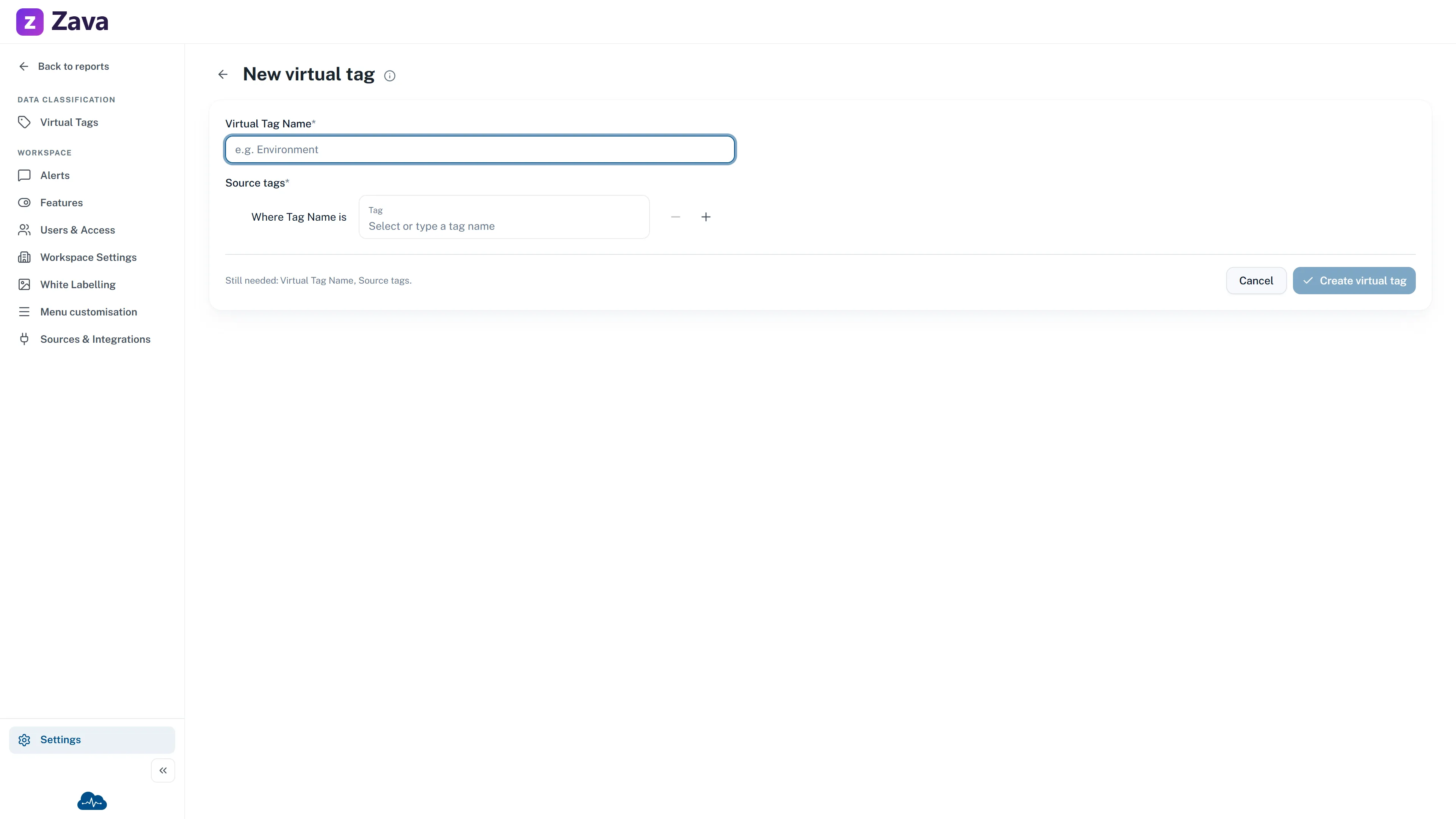 Example New virtual tag form showing its name and source-tag controls